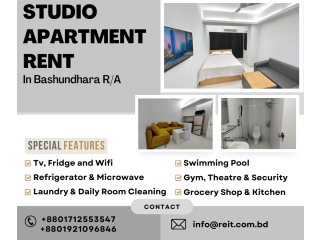 Rent Furnished two BHK Serviced Apartment in Bashundhara R/A