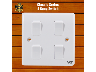4 Gang 1 Way Switch | Gang Switch | VGT (Classic Series)